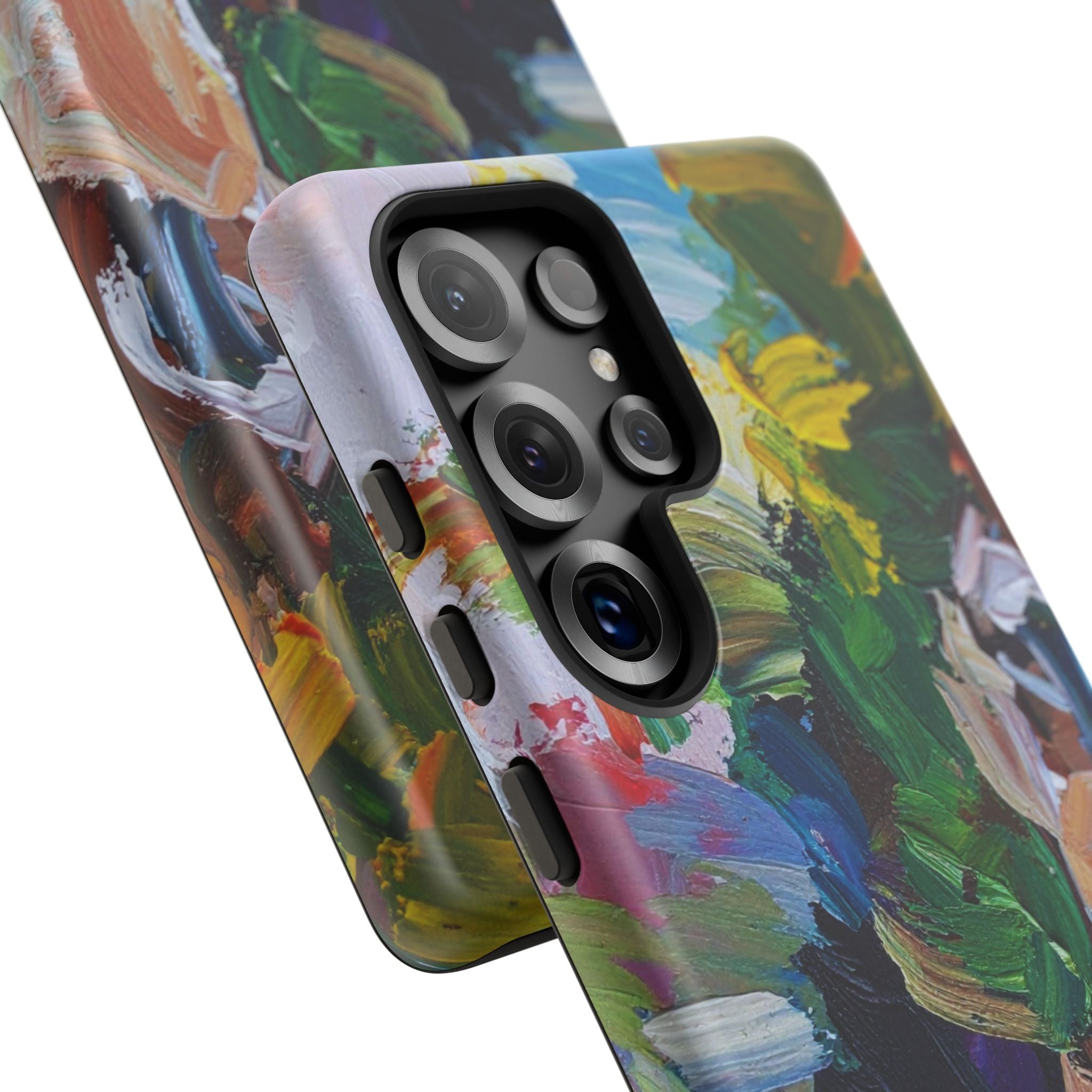 Abstract Paint Brushstroke Phone Case — Colorful Artistic Tough Case
