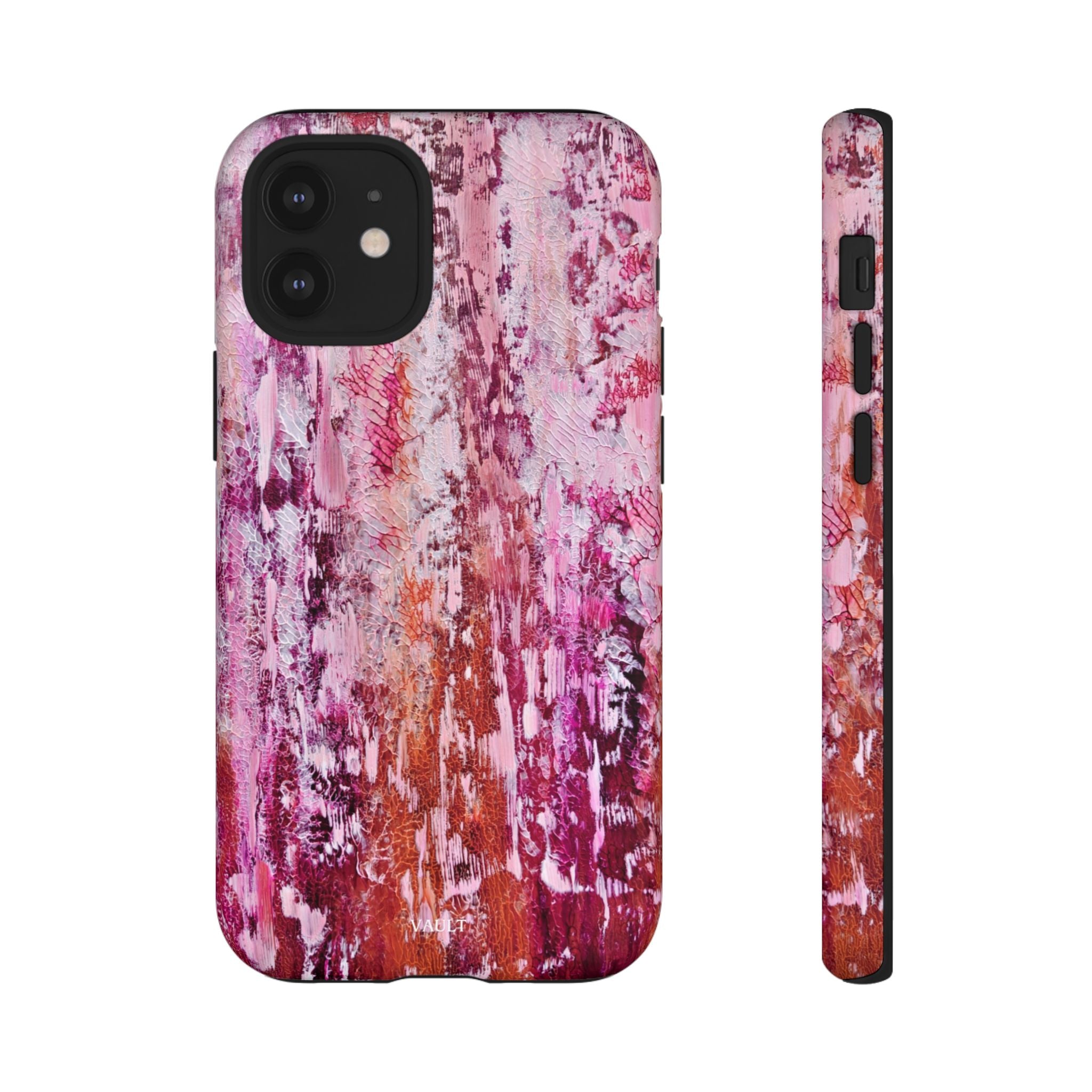 Pink Abstract Art Tough Phone Case — Protective Artistic Phone Cover