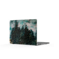 Forest Mist Clear MacBook Case — Teal Pine Tree Laptop Cover
