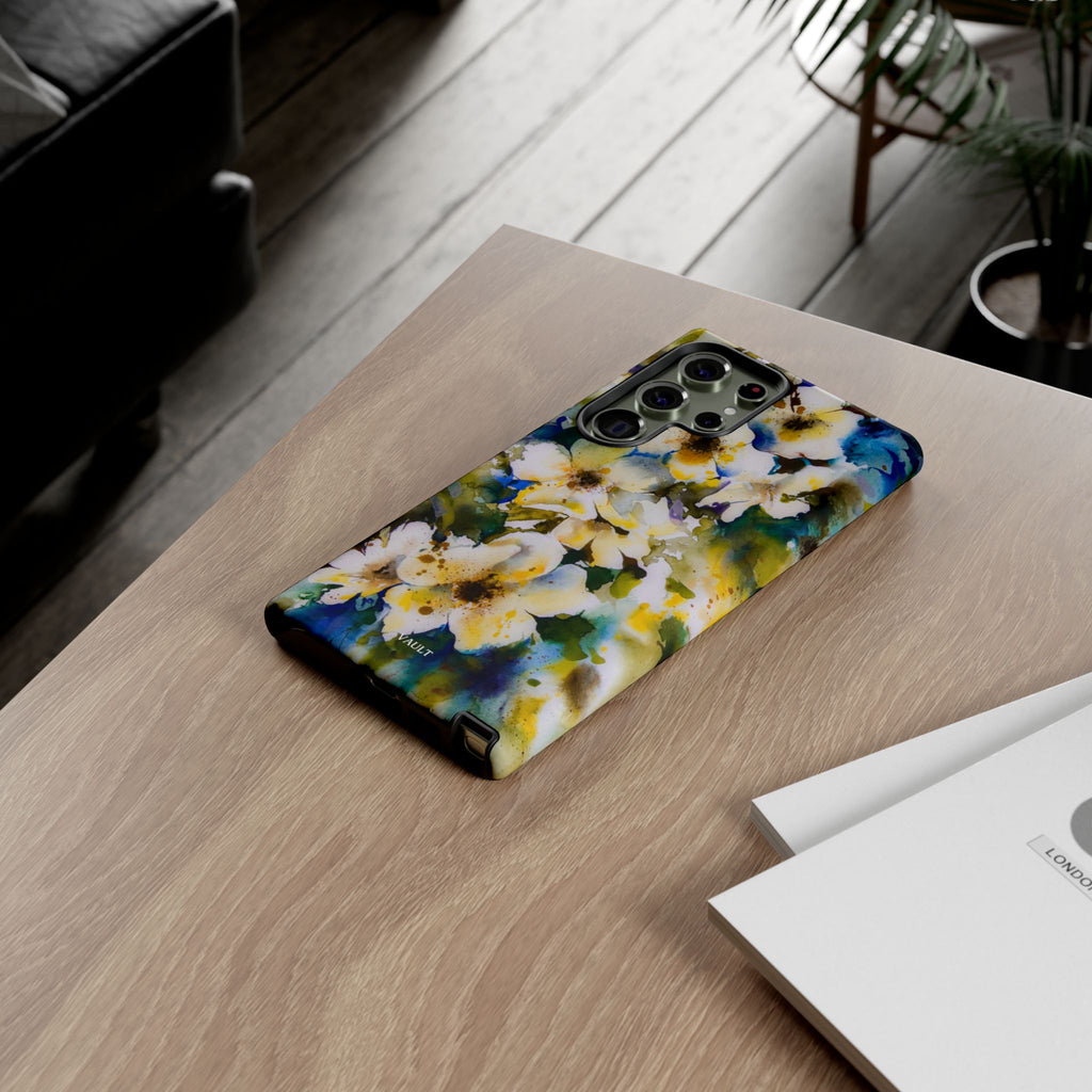 Floral Watercolor Tough Case – Yellow White Blossom Phone Cover