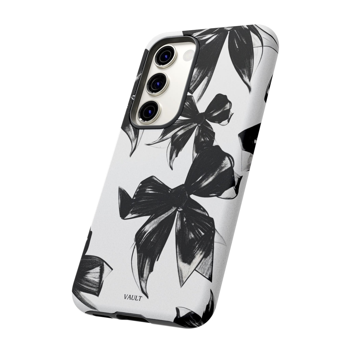 Floral Brushstroke Phone Case — Black & White Botanical Tough Case