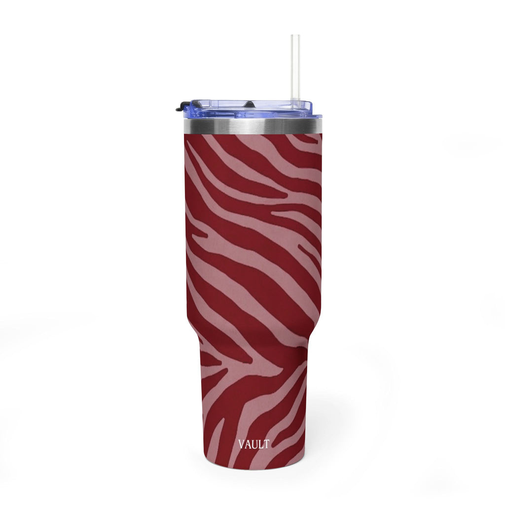 40oz Red Zebra Print Tumbler - Vacuum Insulated Travel Cup