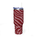 40oz Red Zebra Print Tumbler - Vacuum Insulated Travel Cup