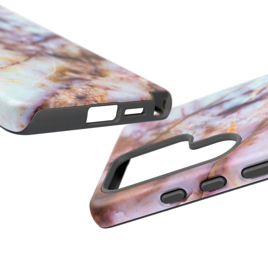 Marble Vein Tough Phone Case — Pink Quartz Protective Cover