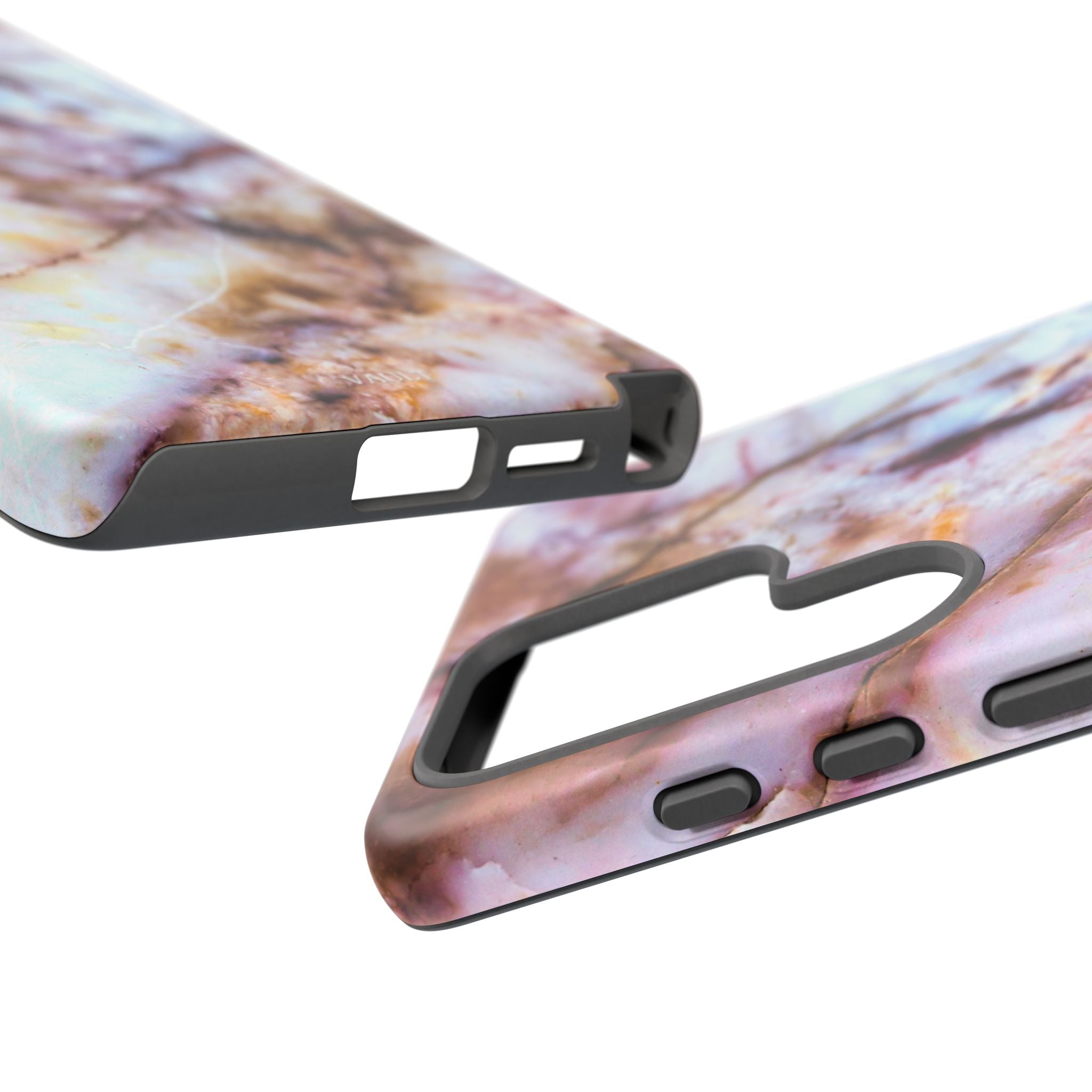 Marble Vein Tough Phone Case — Pink Quartz Protective Cover