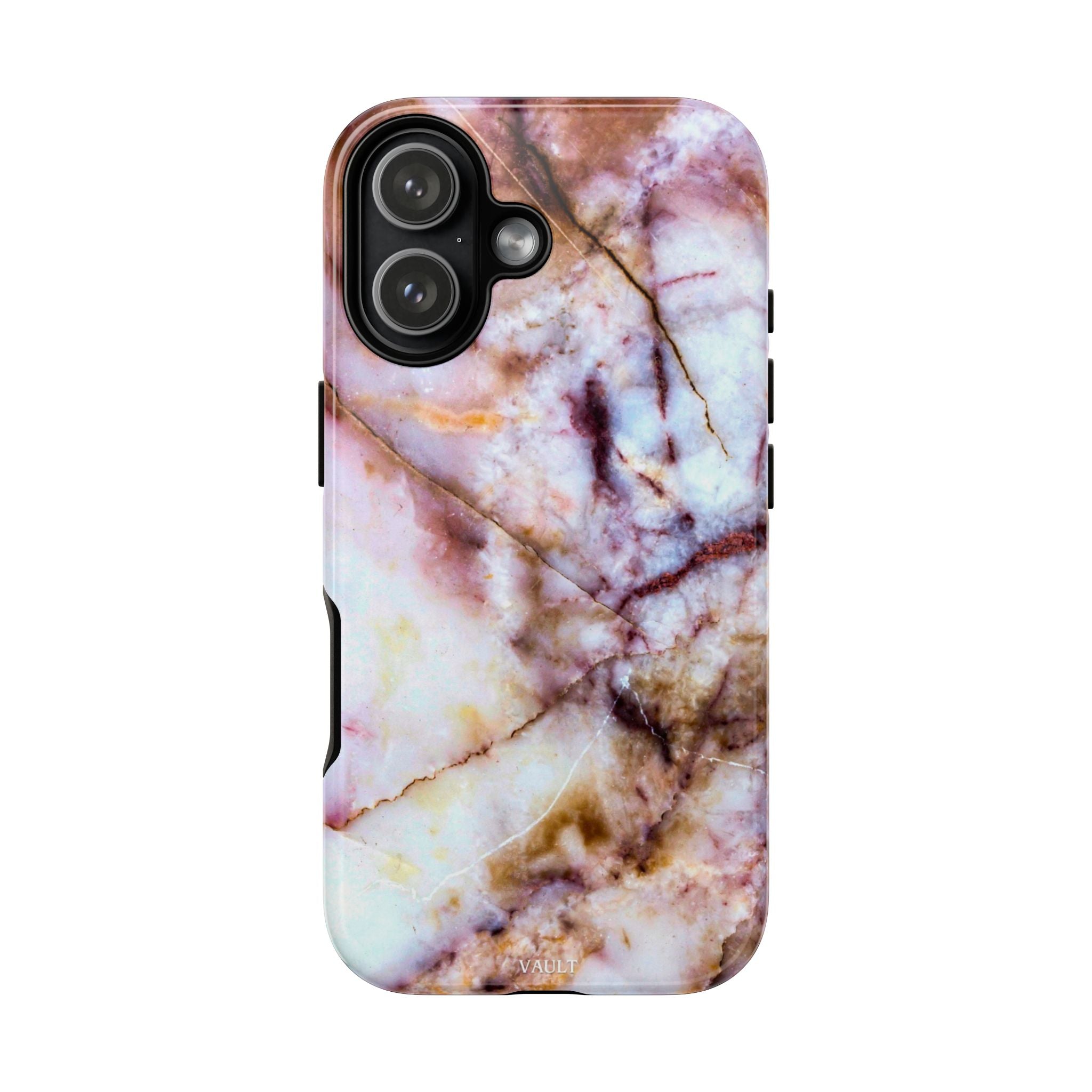 Marble Vein Tough Phone Case — Pink Quartz Protective Cover