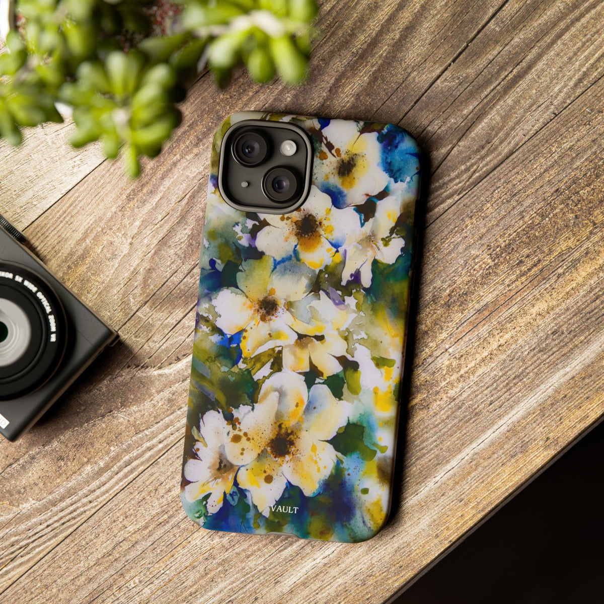 Floral Watercolor Tough Case – Yellow White Blossom Phone Cover