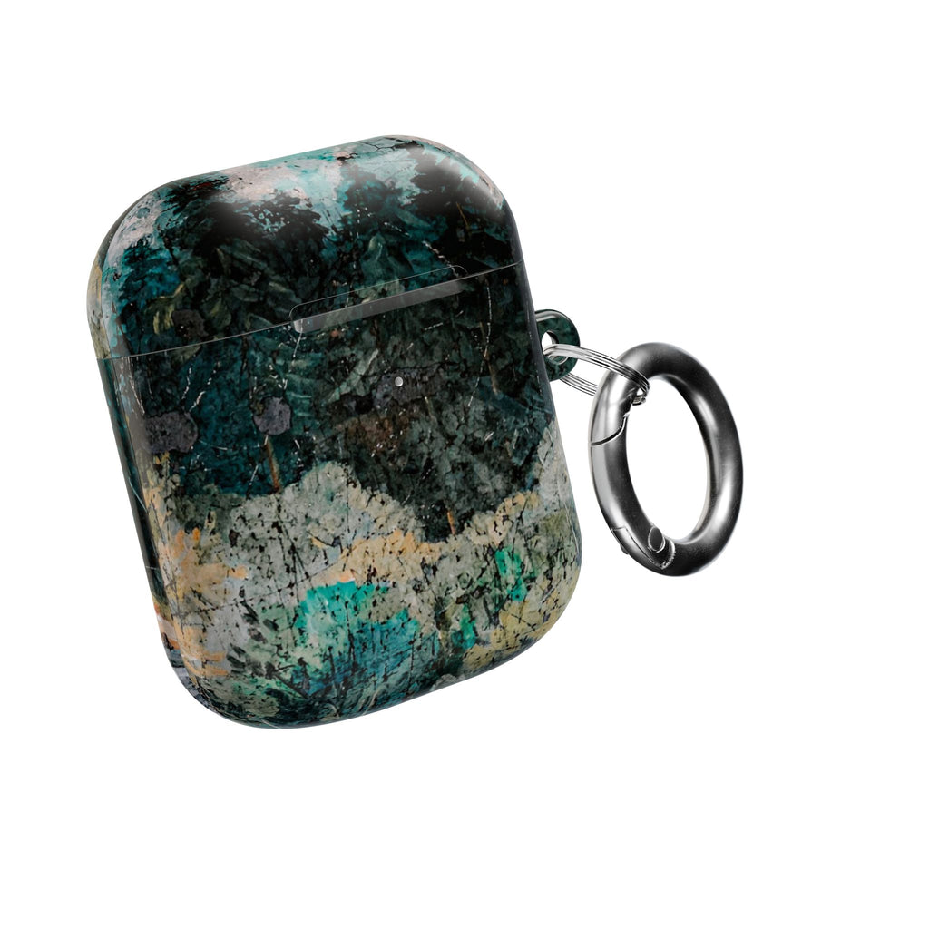 Marbled Forest AirPod Case — Green Teal Abstract Protective Cover