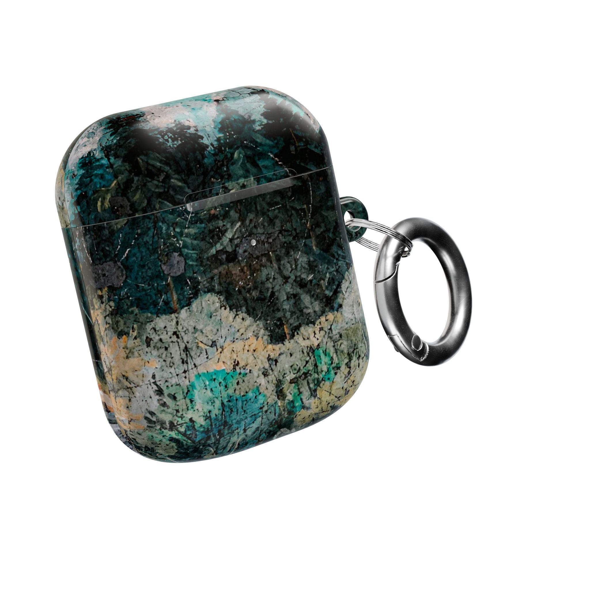 Marbled Forest AirPod Case — Green Teal Abstract Protective Cover