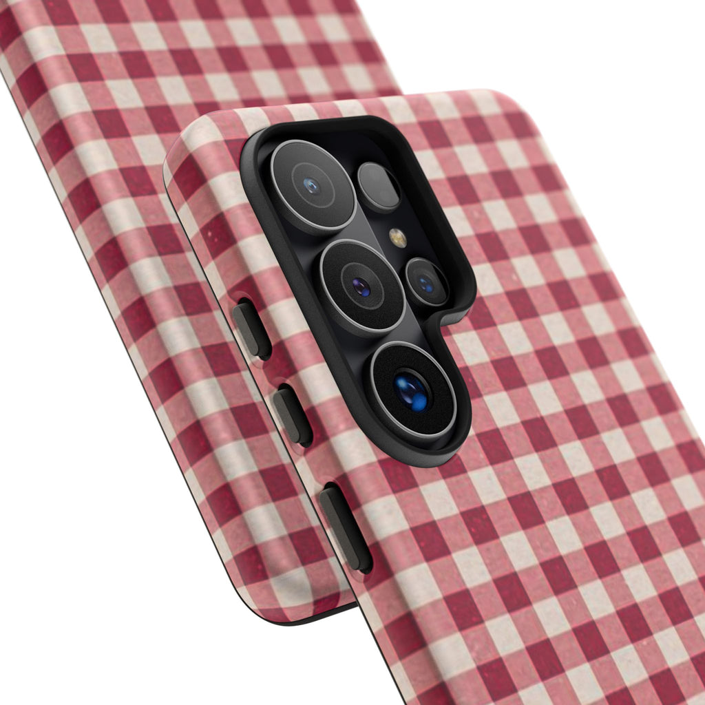 Gingham Phone Case — Red Plaid Tough Case