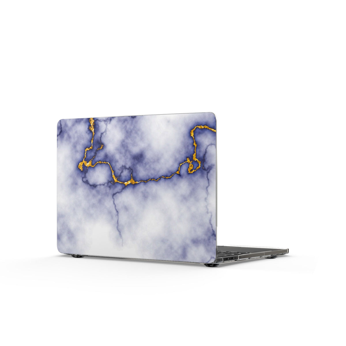 Purple Veins Marble Clear MacBook Case