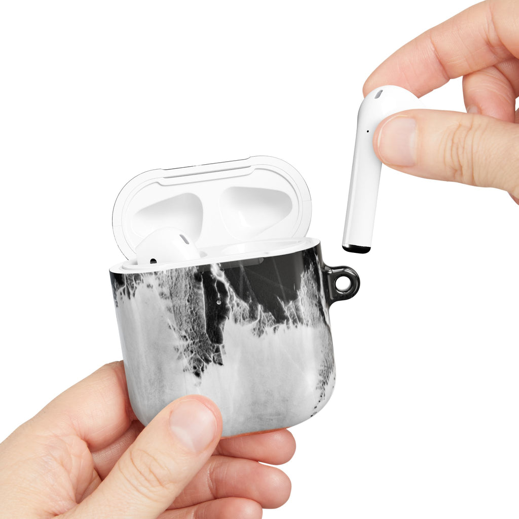 Marble Ink AirPod Case — Black & White Abstract Protective Cover