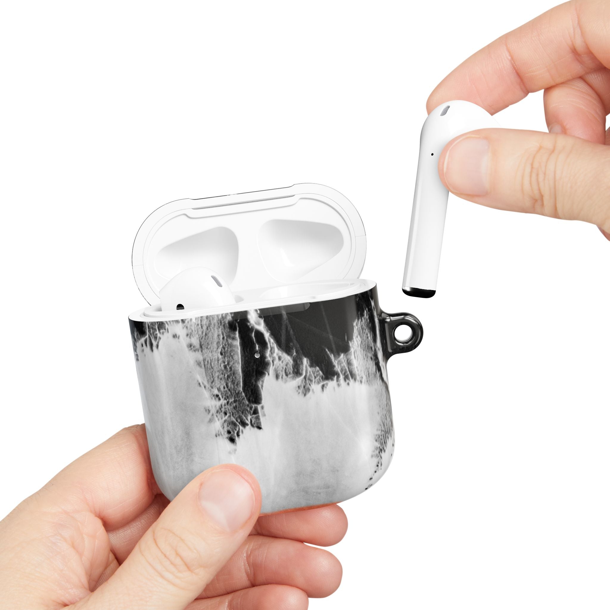 Marble Ink AirPod Case — Black & White Abstract Protective Cover