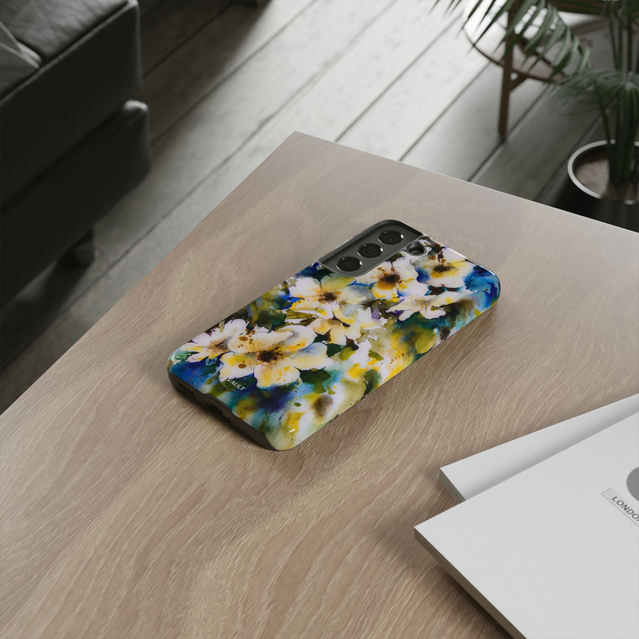 Floral Watercolor Tough Case – Yellow White Blossom Phone Cover