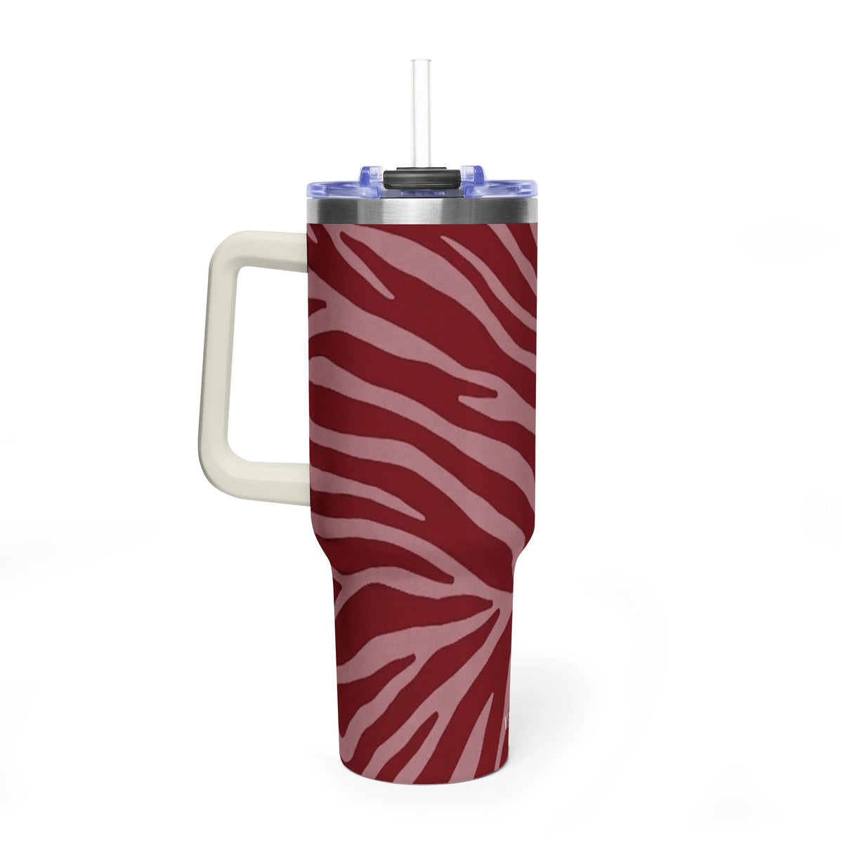 40oz Red Zebra Print Tumbler - Vacuum Insulated Travel Cup