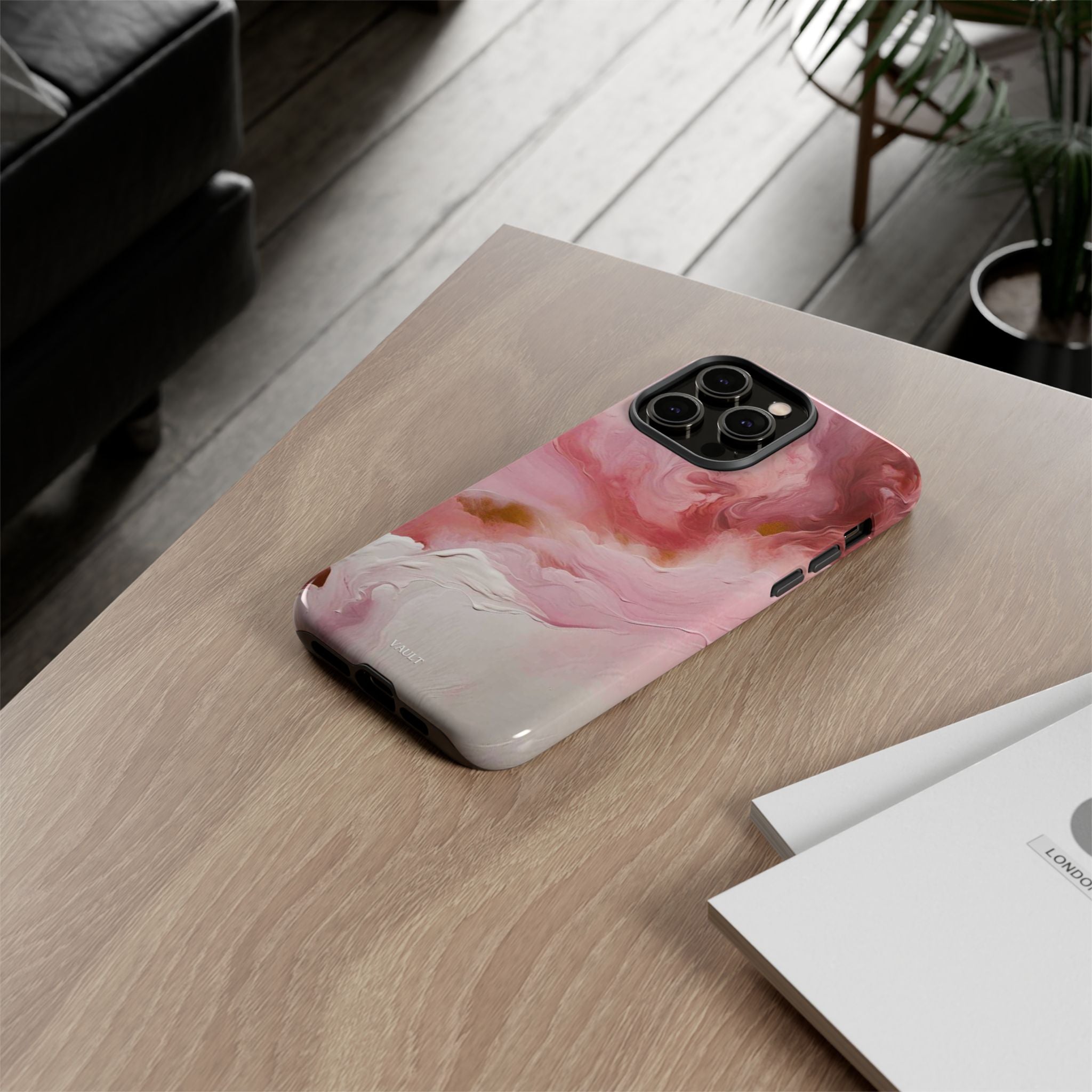 Pink Marble Tough Phone Case — Protective Artistic Phone Cover
