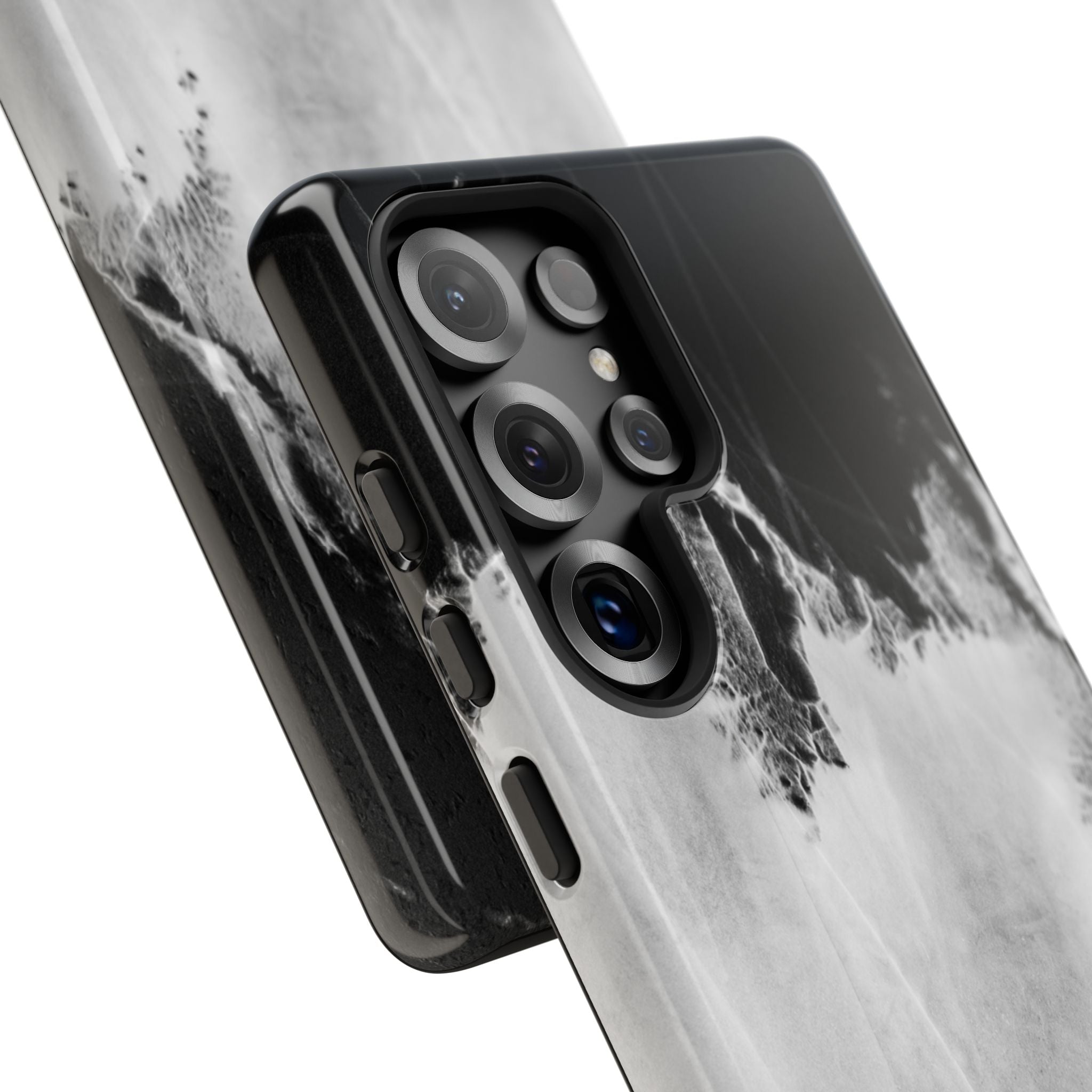 Marble Ink Tough Case — Black & White Abstract Phone Cover
