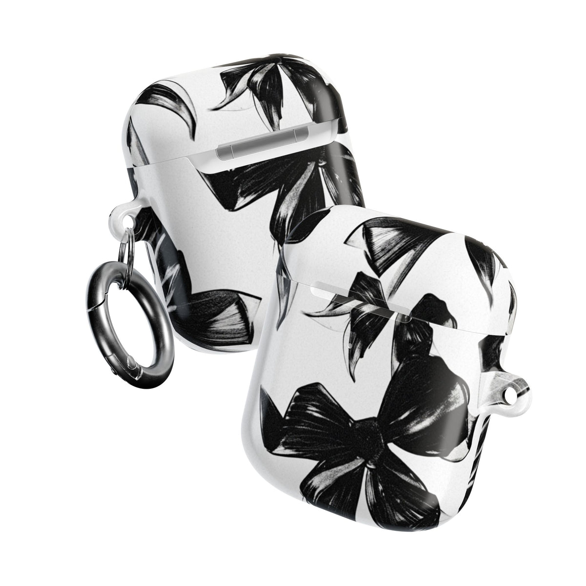 Floral Noir AirPod Case — Black & White Botanical Protective Cover