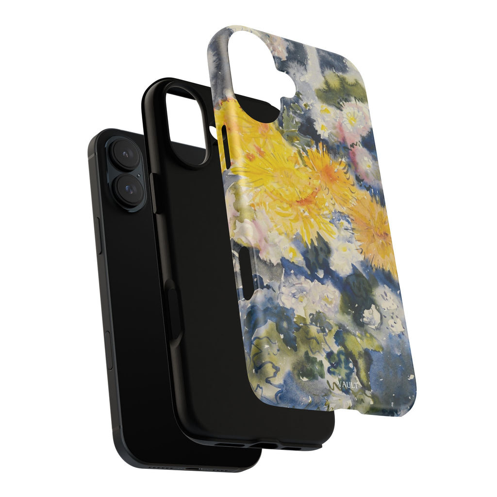 Floral Watercolor Phone Case – Yellow Chrysanthemums Design