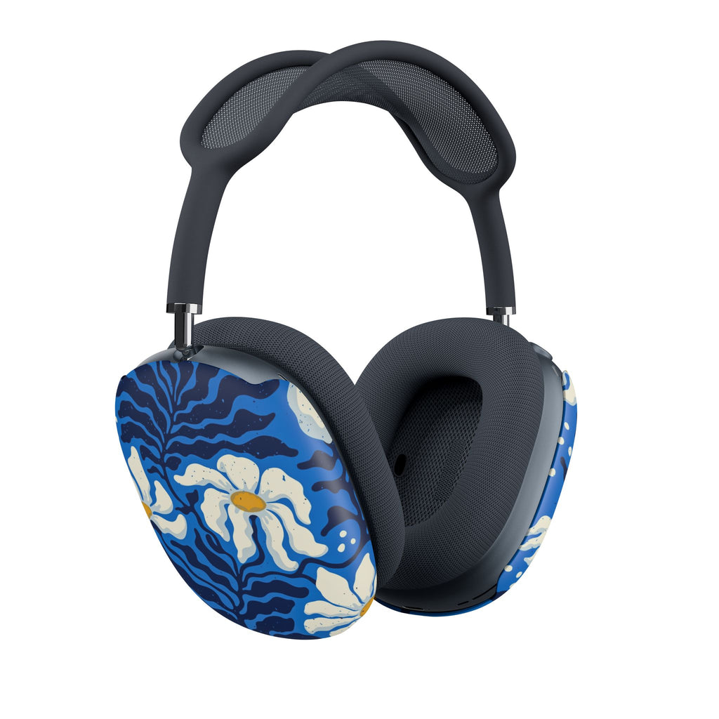 Blue Floral Wave AirPod Max Case – Daisy Pattern Protective Covers