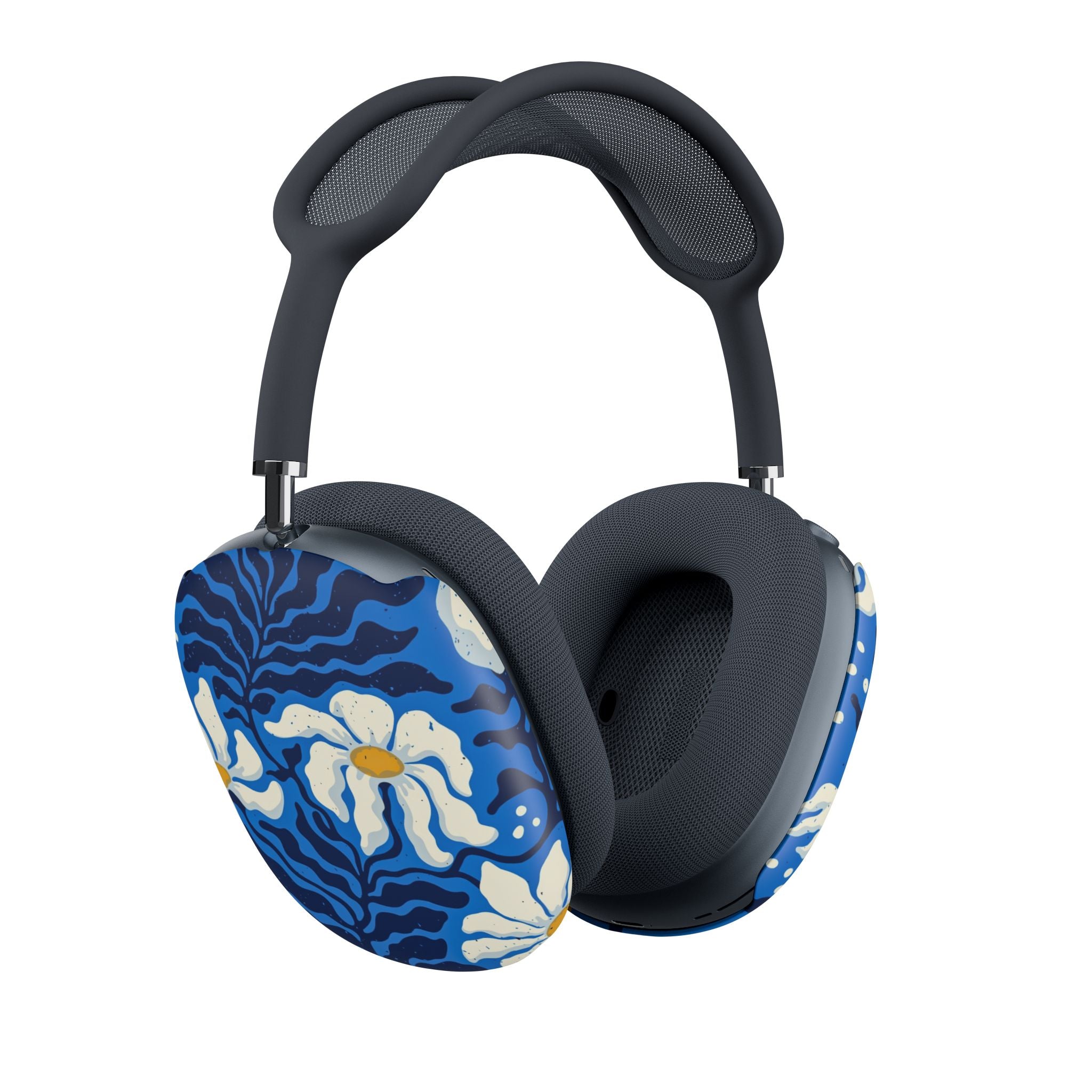 Blue Floral Wave AirPod Max Case – Daisy Pattern Protective Covers