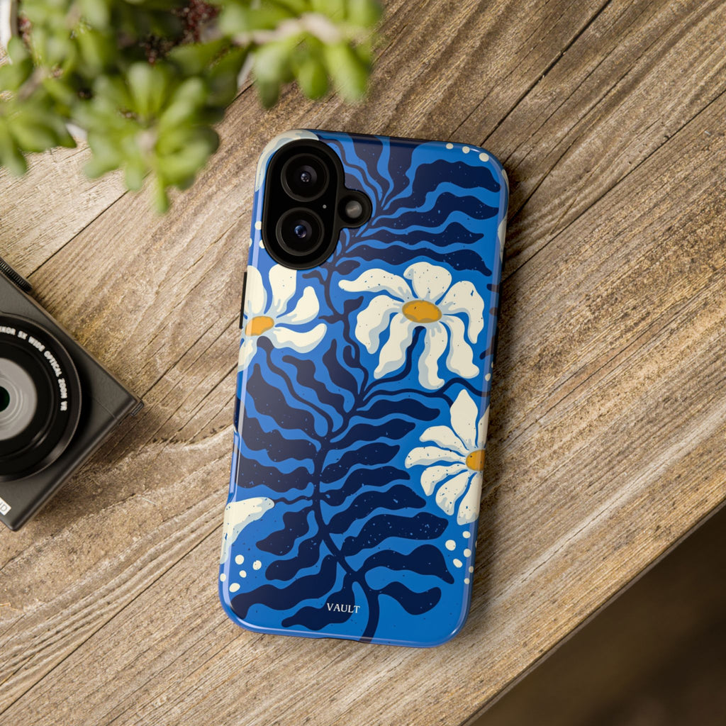 Blue Daisy Tough Phone Case — Floral Protective Phone Cover