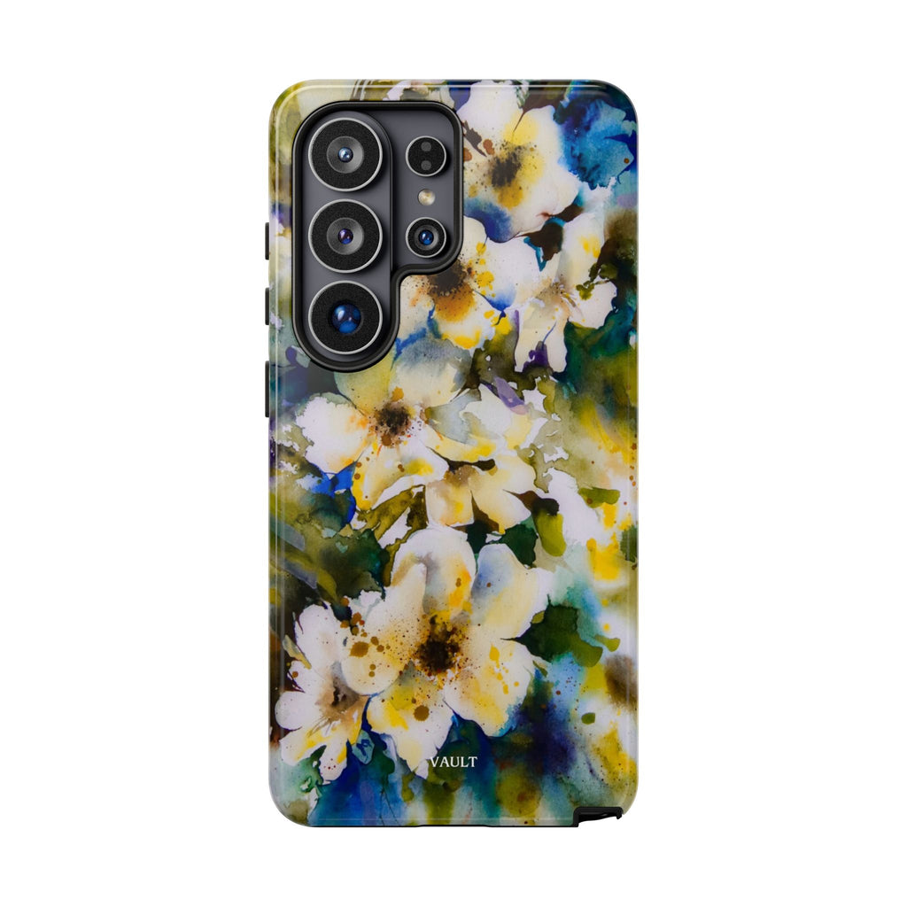 Floral Watercolor Tough Case – Yellow White Blossom Phone Cover
