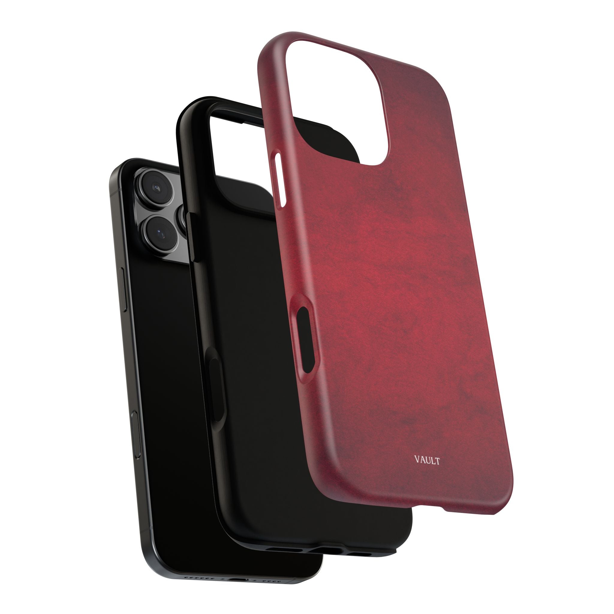 Red Leather Texture Phone Case Impact-Resistant Case