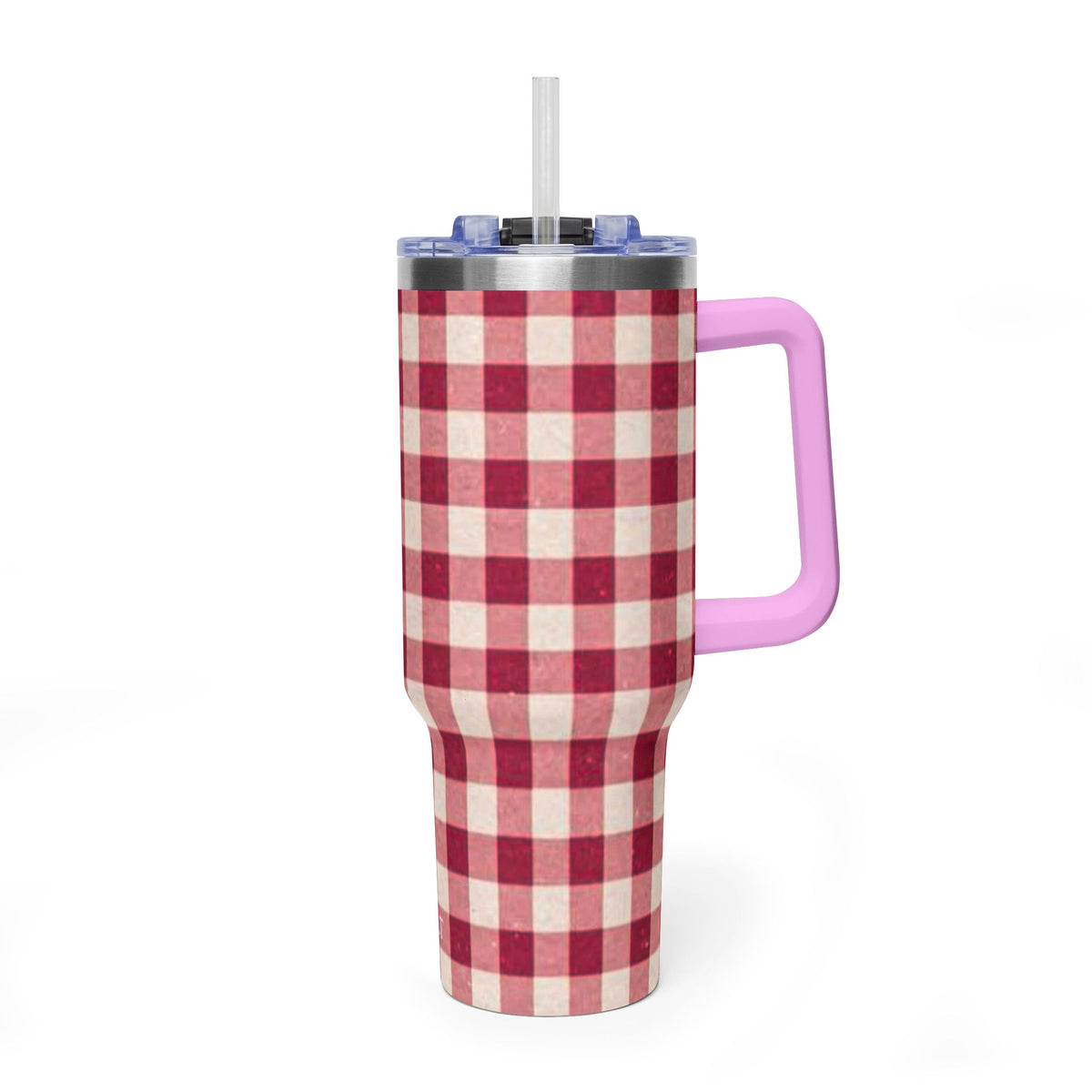 40oz Vacuum Tumbler — Red Buffalo Plaid Insulated Travel Mug