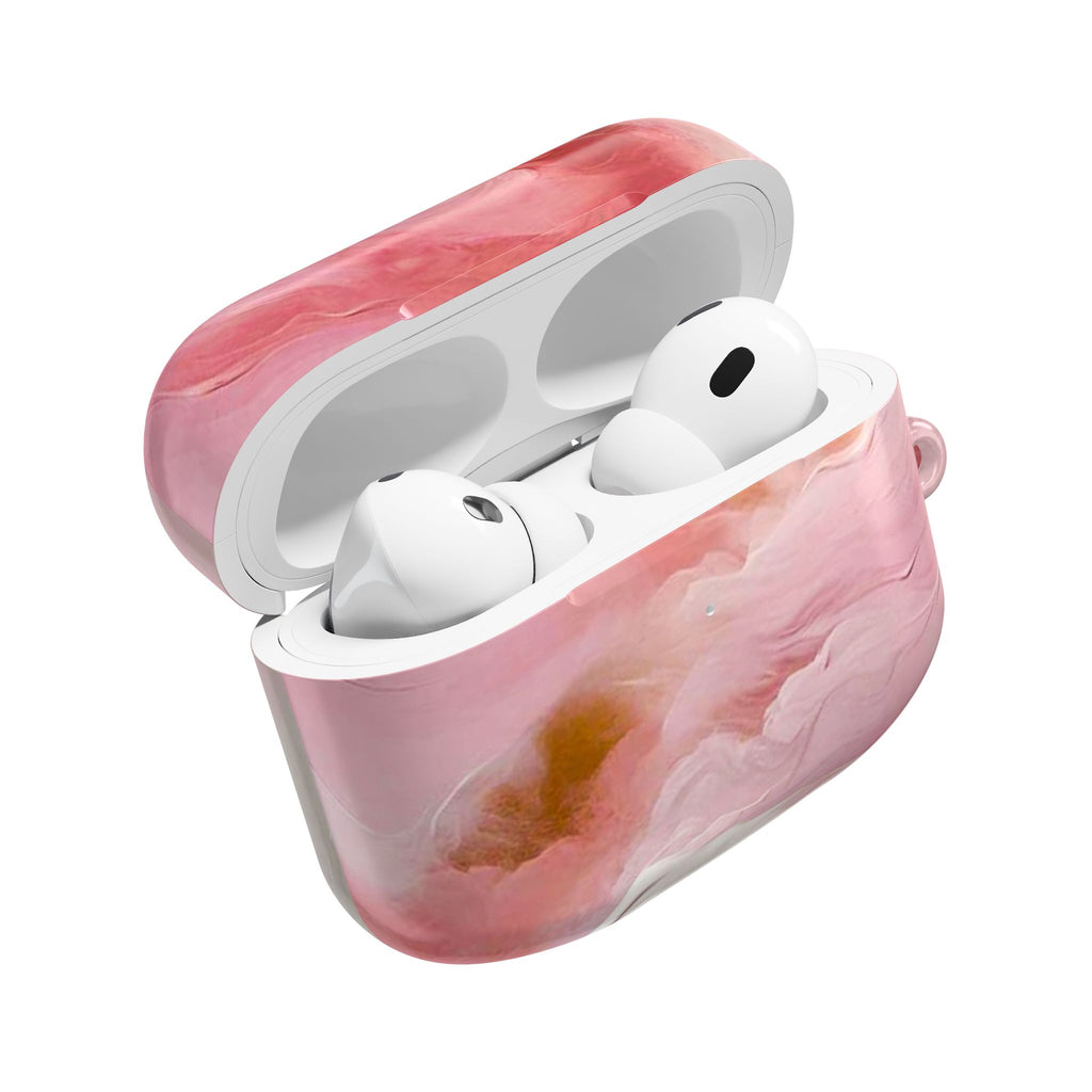 Pink Marble AirPod Case – Swirl Pattern Protective Cover