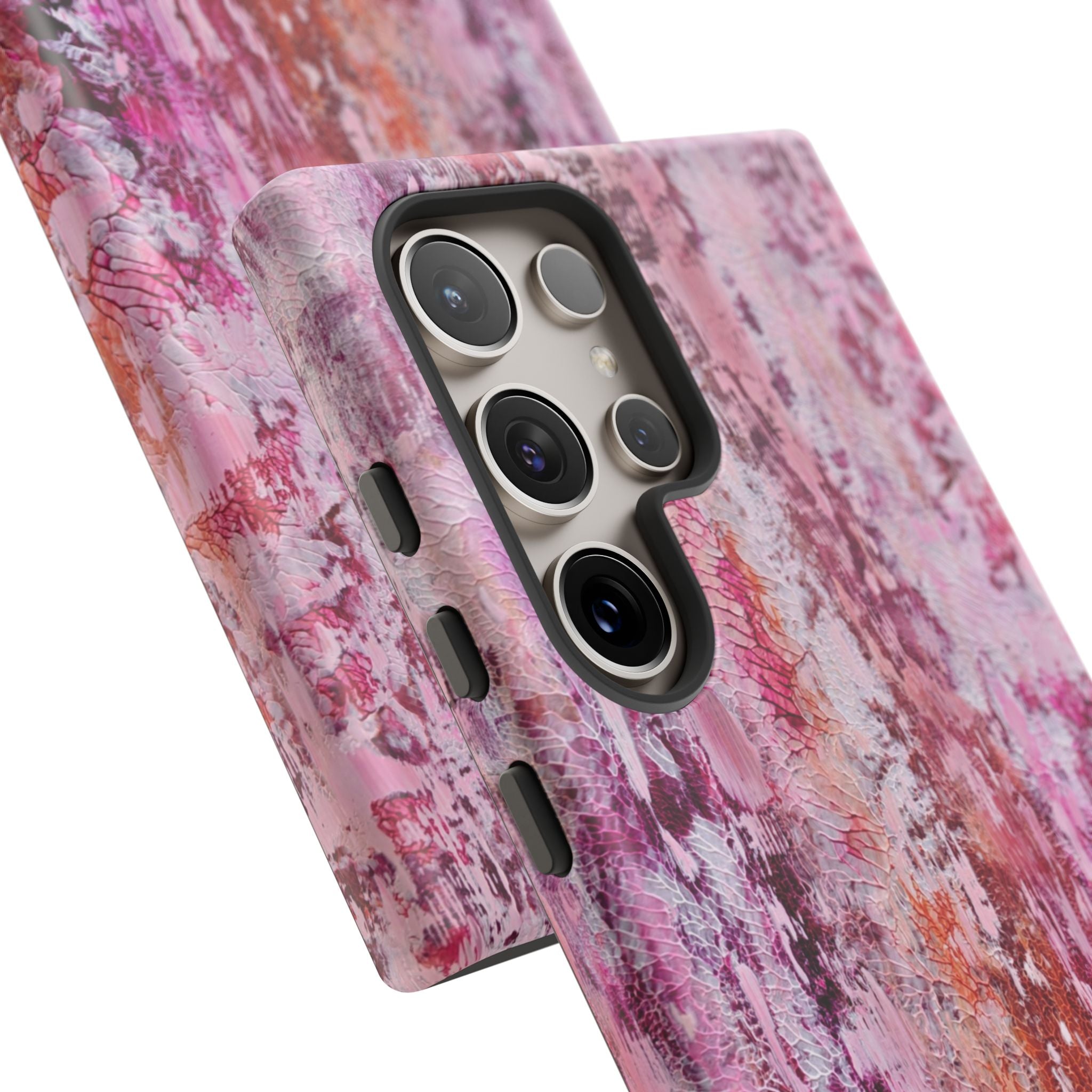 Pink Abstract Art Tough Phone Case — Protective Artistic Phone Cover