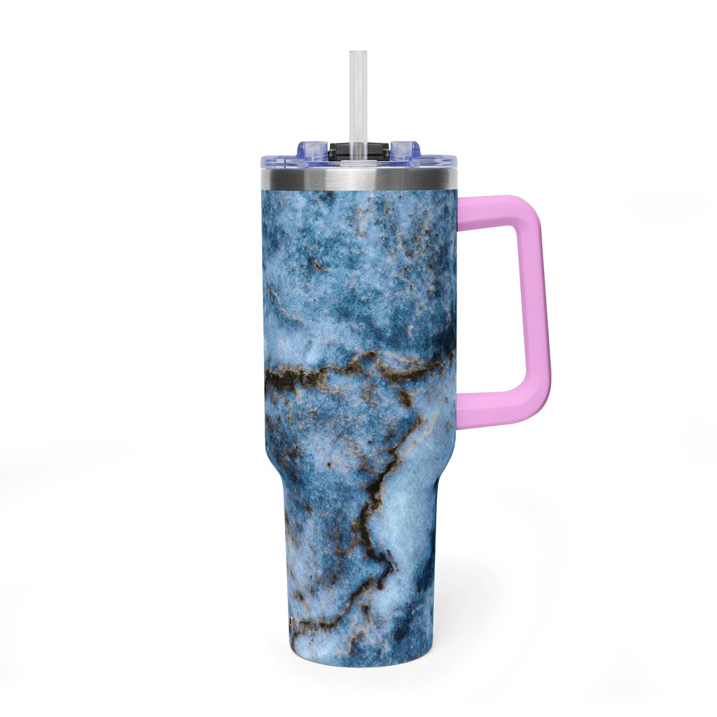 40oz Blue Marble Vacuum Tumbler
