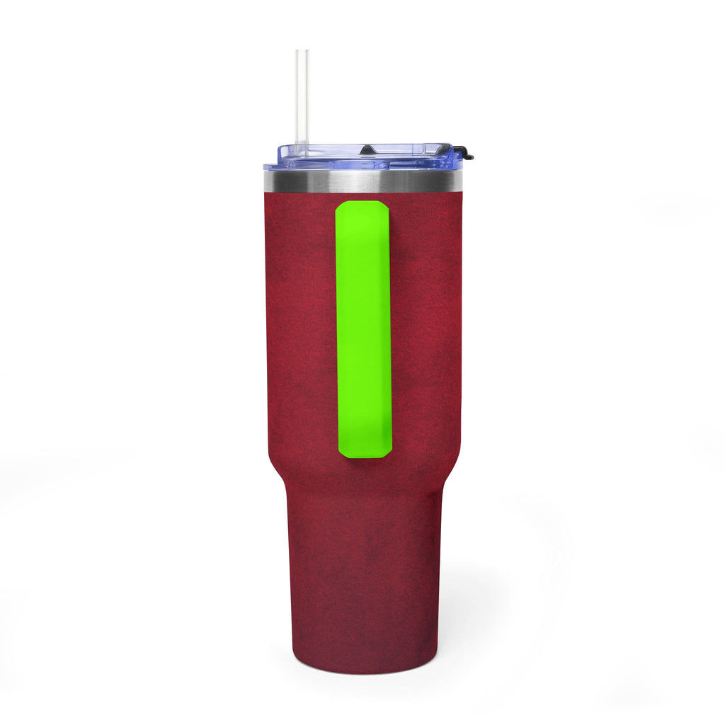 40oz Red Vacuum Tumbler – Insulated Travel Mug with Straw & Handle