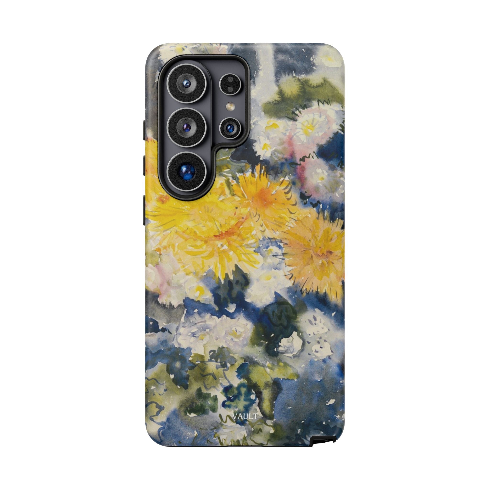 Floral Watercolor Phone Case – Yellow Chrysanthemums Design