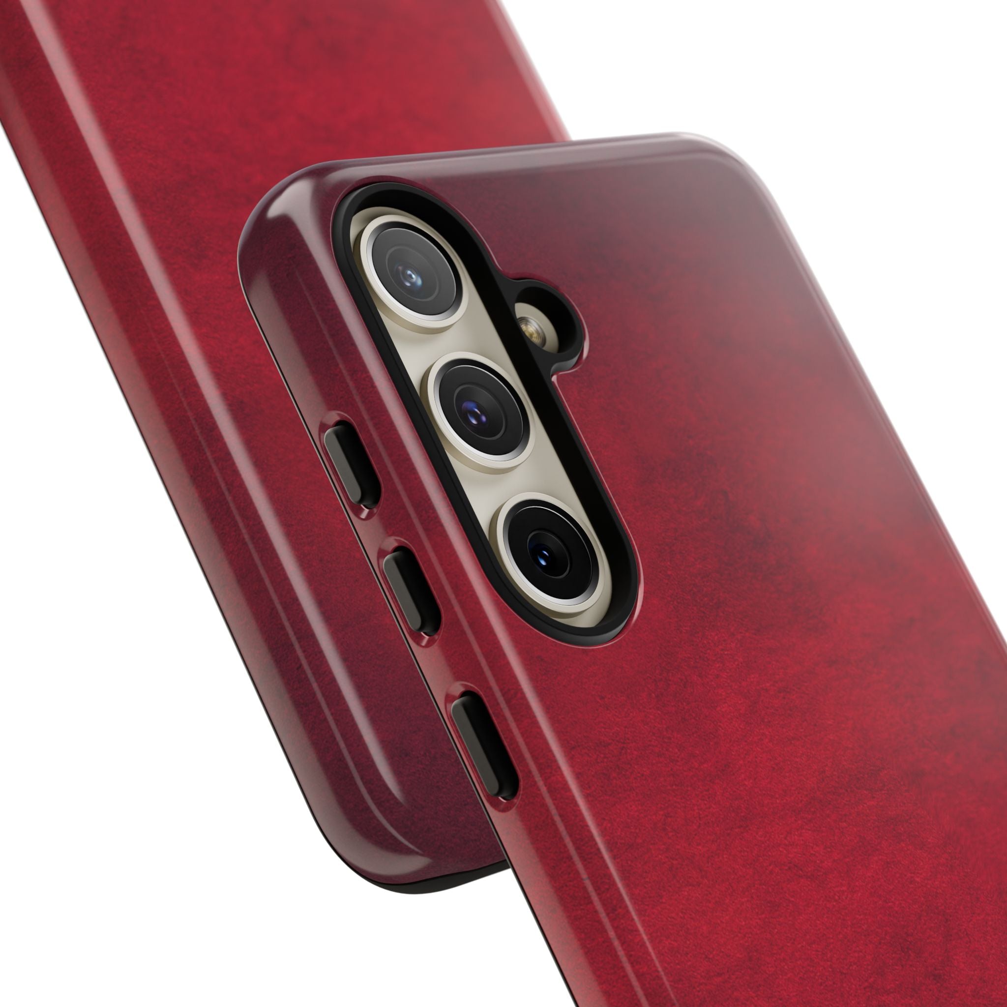 Red Leather Texture Phone Case Impact-Resistant Case