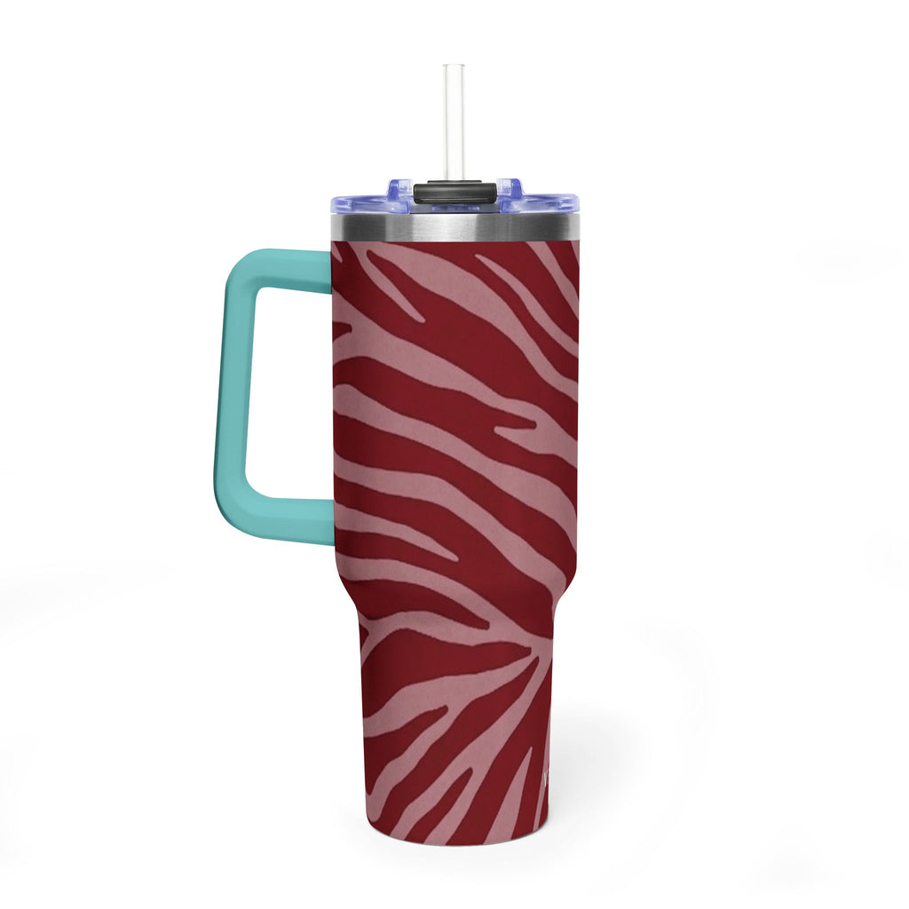 40oz Red Zebra Print Tumbler - Vacuum Insulated Travel Cup