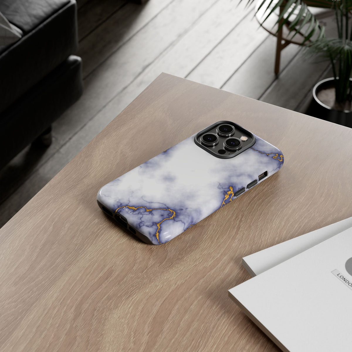Purple Marble Tough Phone Case with Gold Veins