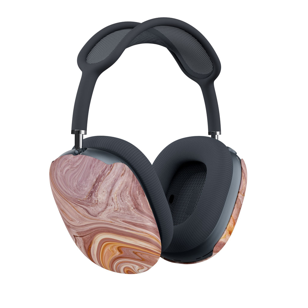 Marble Swirl AirPods Max Case — Pink & Gold Protective Covers