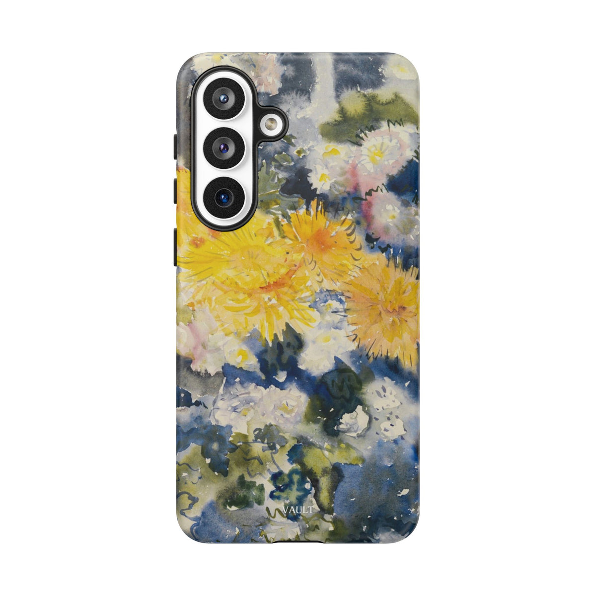 Floral Watercolor Phone Case – Yellow Chrysanthemums Design
