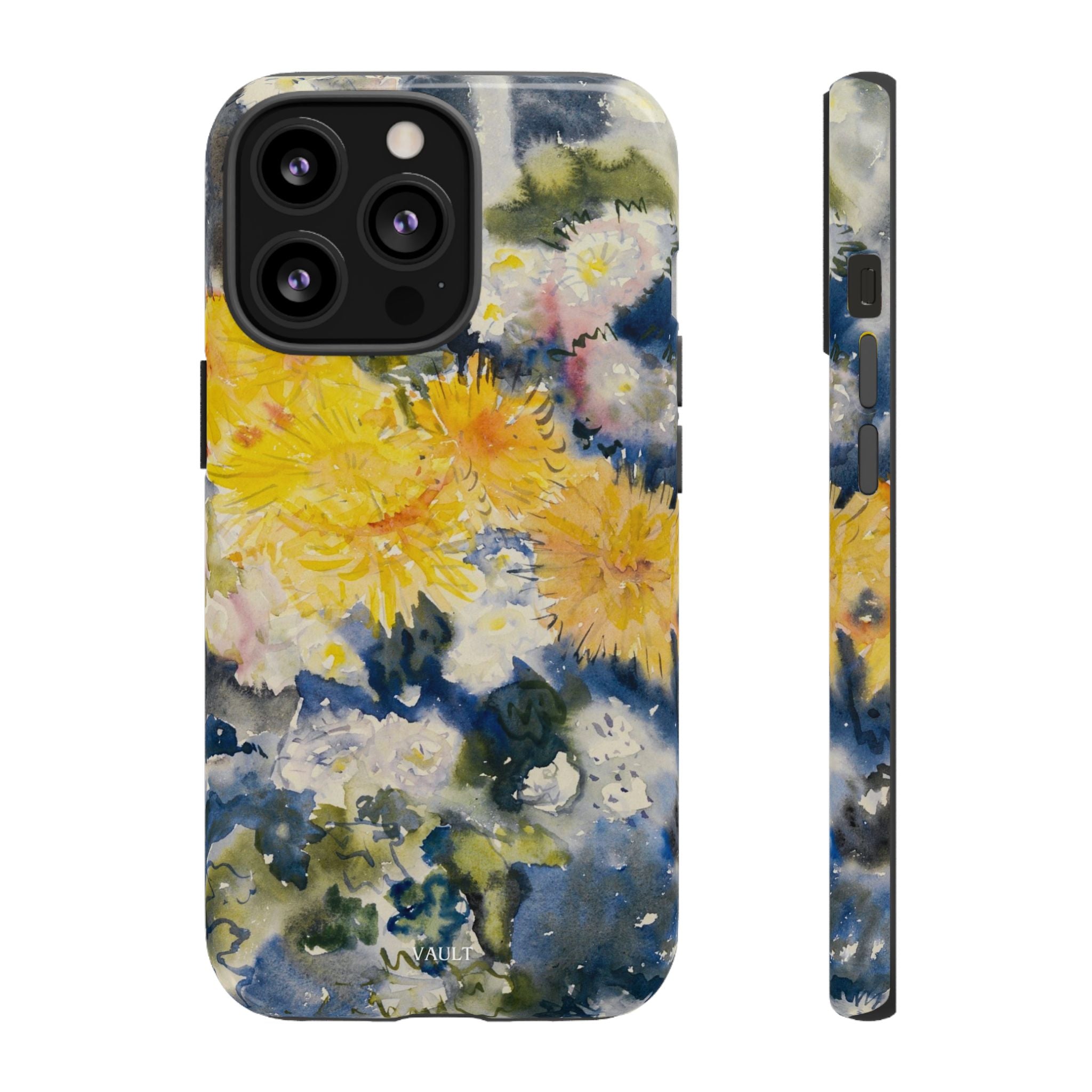 Floral Watercolor Phone Case – Yellow Chrysanthemums Design