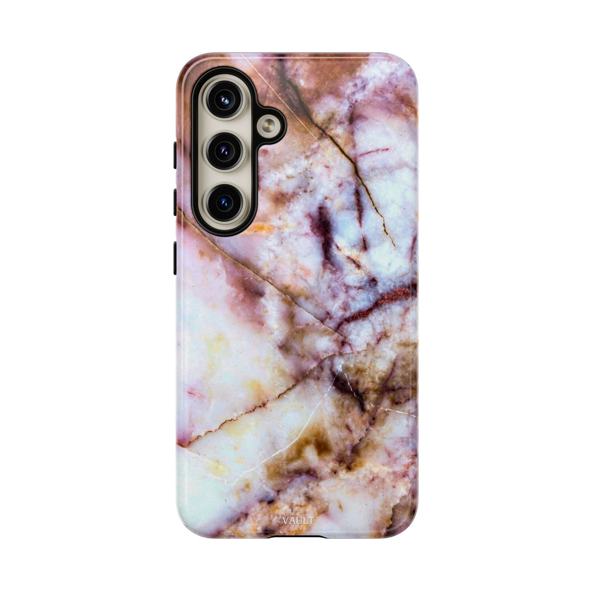 Marble Vein Tough Phone Case — Pink Quartz Protective Cover