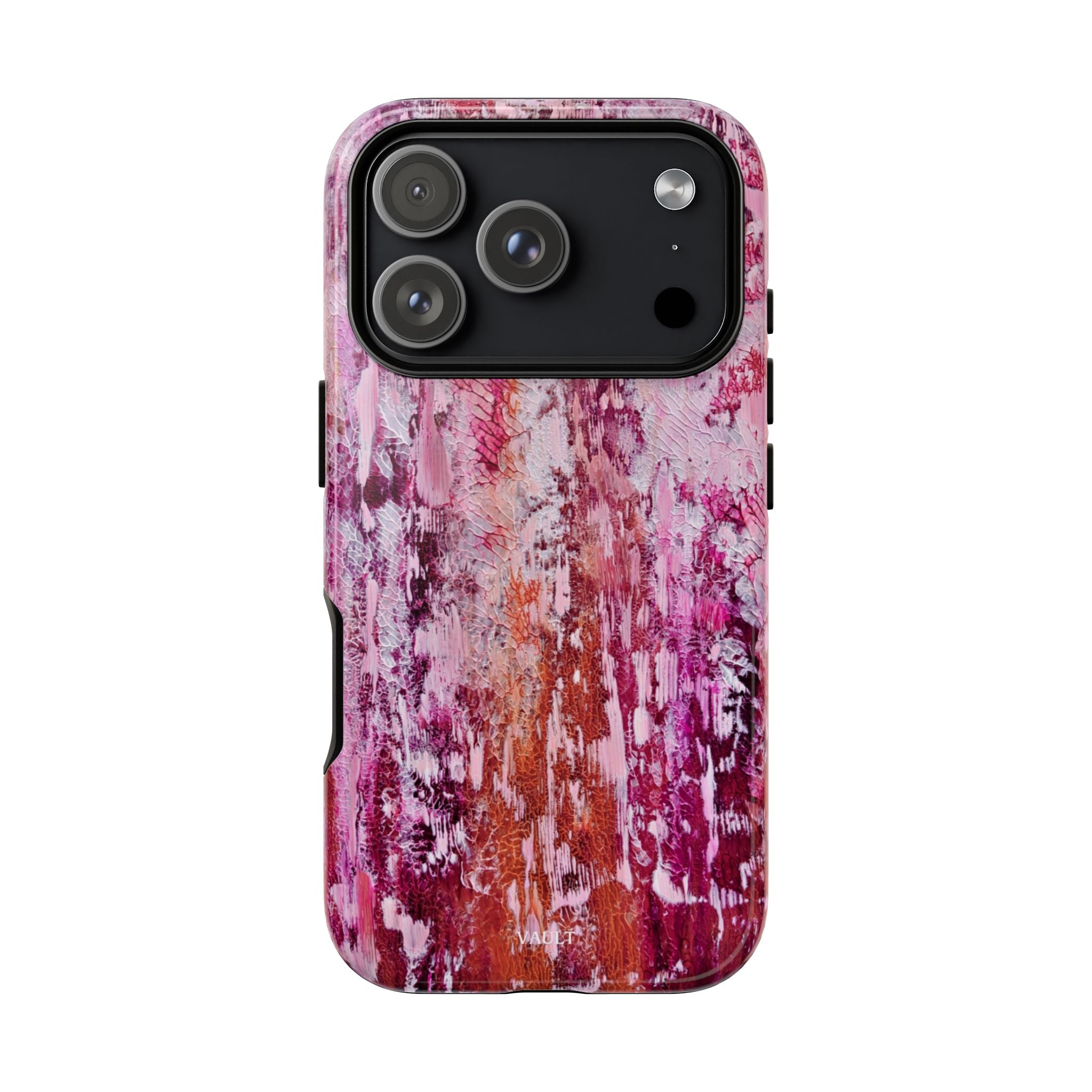 Pink Abstract Art Tough Phone Case — Protective Artistic Phone Cover