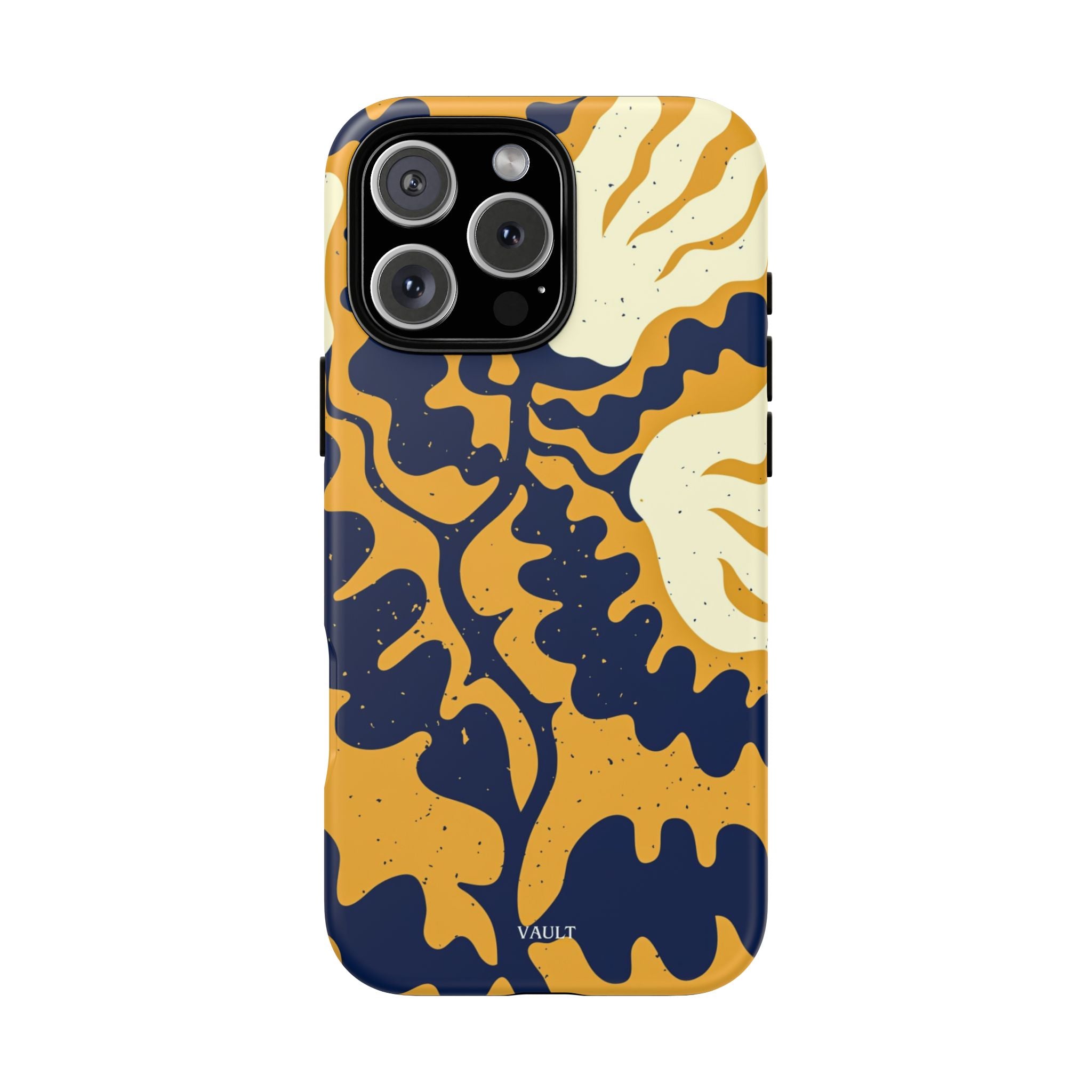 Bold Abstract Floral Phone Case (Navy & Mustard)