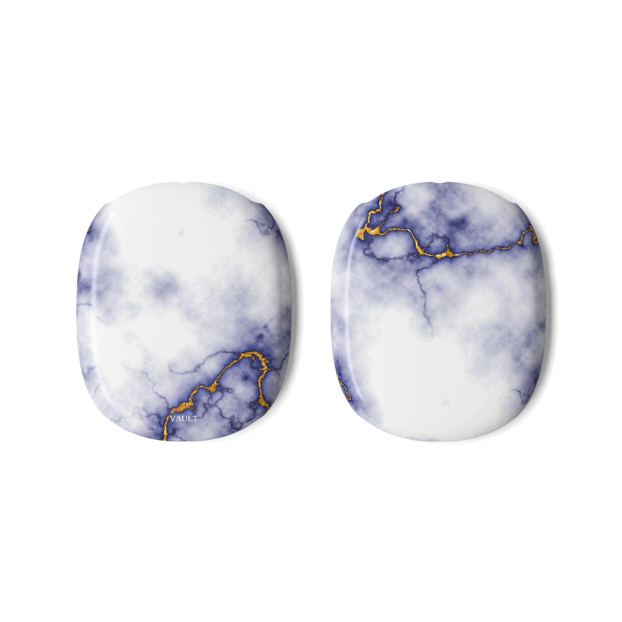 Marble Gold Accent AirPod Max Cases — Blue White Marble Ear Cup Covers