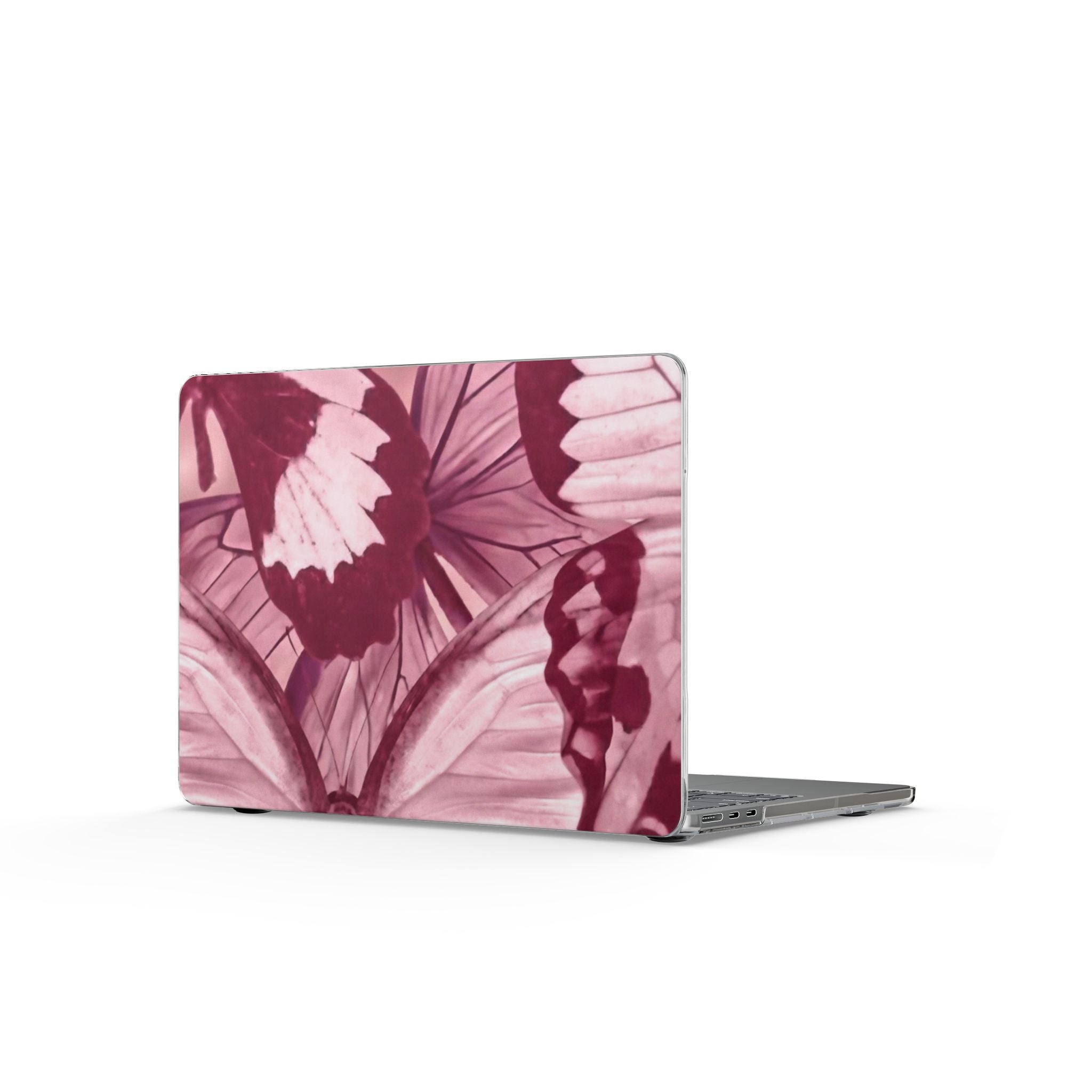 Pink Botanical Butterfly MacBook Case — Floral Laptop Cover