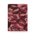 Hardcover Journal — Vintage Red Lipstick Kiss Pattern Notebook