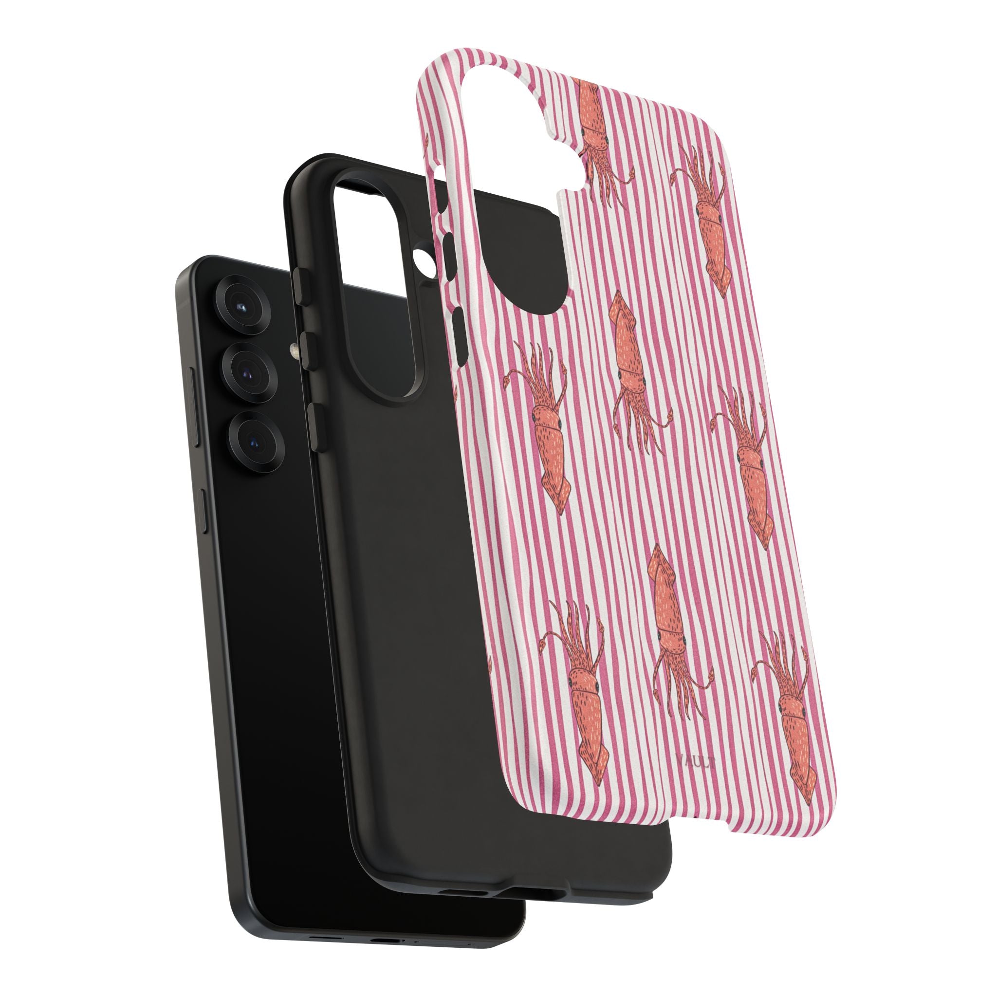Squid Stripe Phone Case — Pink Nautical Sea Creature Pattern