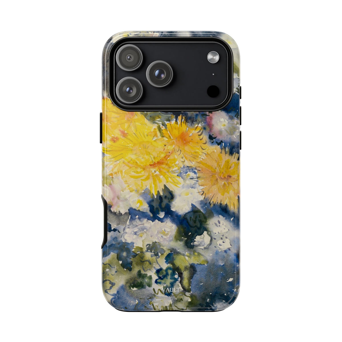 Floral Watercolor Phone Case – Yellow Chrysanthemums Design