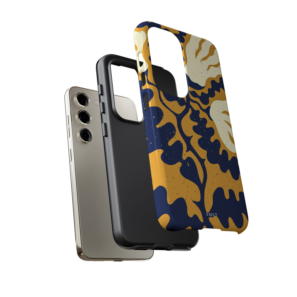 Bold Abstract Floral Phone Case (Navy & Mustard)
