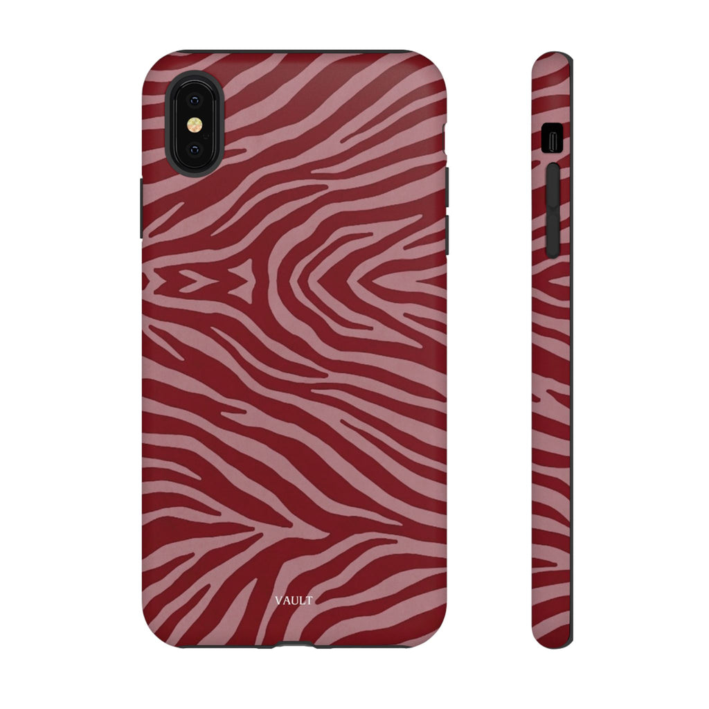 Red Zebra Print Tough Phone Case